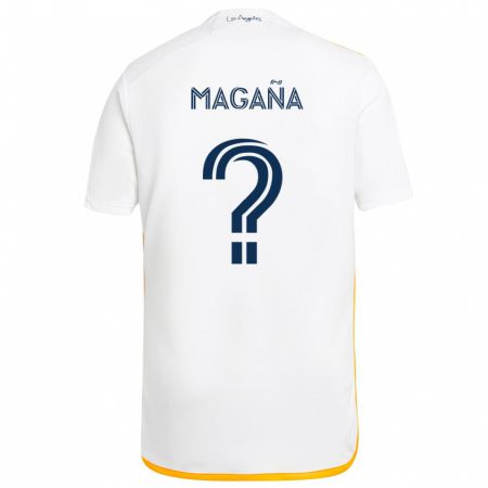 Kandiny Kinder Jose Magaña #0 Weiß Gelb Heimtrikot Trikot 2024/25 T-Shirt