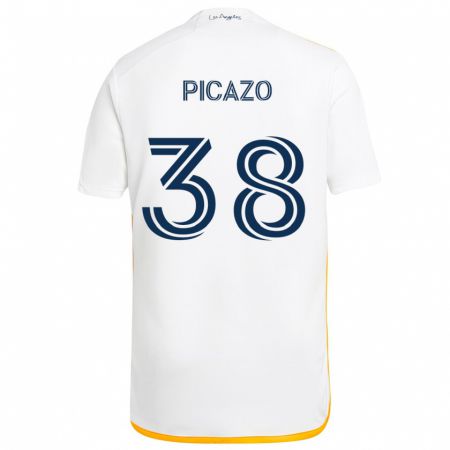 Kandiny Kinder Axel Picazo #38 Weiß Gelb Heimtrikot Trikot 2024/25 T-Shirt