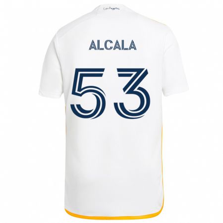 Kandiny Kinder Álex Alcalá #53 Weiß Gelb Heimtrikot Trikot 2024/25 T-Shirt