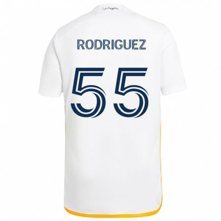 Kandiny Kinder Diego Rodriguez #55 Weiß Gelb Heimtrikot Trikot 2024/25 T-Shirt