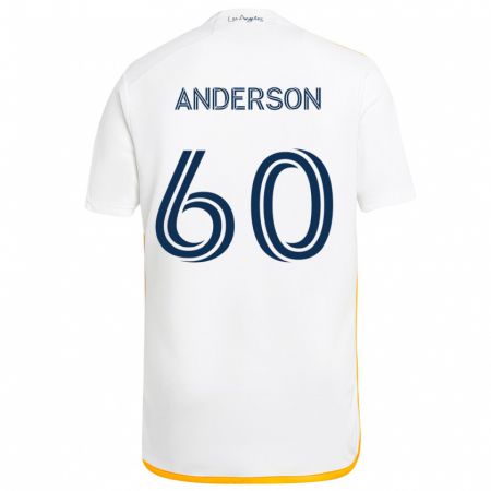 Kandiny Kinder Nolan Anderson #60 Weiß Gelb Heimtrikot Trikot 2024/25 T-Shirt