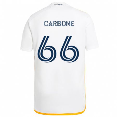 Kandiny Kinder Matteo Carbone #66 Weiß Gelb Heimtrikot Trikot 2024/25 T-Shirt