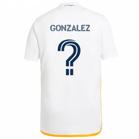 Kandiny Kinder Miguel Gonzalez #0 Weiß Gelb Heimtrikot Trikot 2024/25 T-Shirt