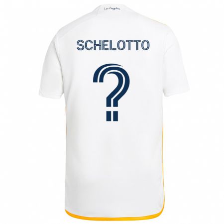 Kandiny Kinder Nicolas Barros Schelotto #0 Weiß Gelb Heimtrikot Trikot 2024/25 T-Shirt