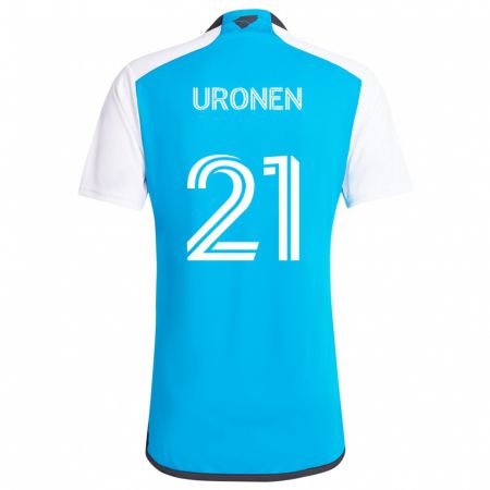 Kandiny Kinder Jere Uronen #21 Blau Weiss Heimtrikot Trikot 2024/25 T-Shirt