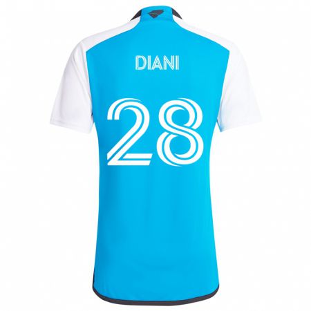 Kandiny Kinder Djibril Diani #28 Blau Weiss Heimtrikot Trikot 2024/25 T-Shirt