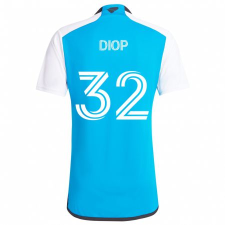 Kandiny Kinder Hamady Diop #32 Blau Weiss Heimtrikot Trikot 2024/25 T-Shirt