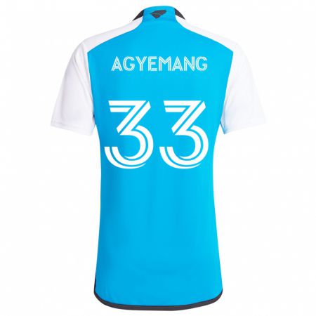 Kandiny Kinder Patrick Agyemang #33 Blau Weiss Heimtrikot Trikot 2024/25 T-Shirt