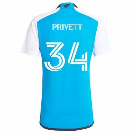 Kandiny Kinder Andrew Privett #34 Blau Weiss Heimtrikot Trikot 2024/25 T-Shirt