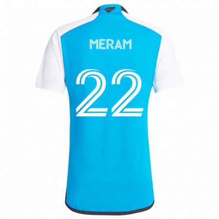 Kandiny Kinder Justin Meram #22 Blau Weiss Heimtrikot Trikot 2024/25 T-Shirt