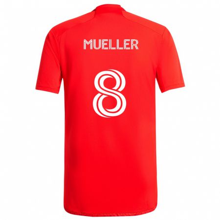 Kandiny Kinder Chris Mueller #8 Rot-Weiss Heimtrikot Trikot 2024/25 T-Shirt