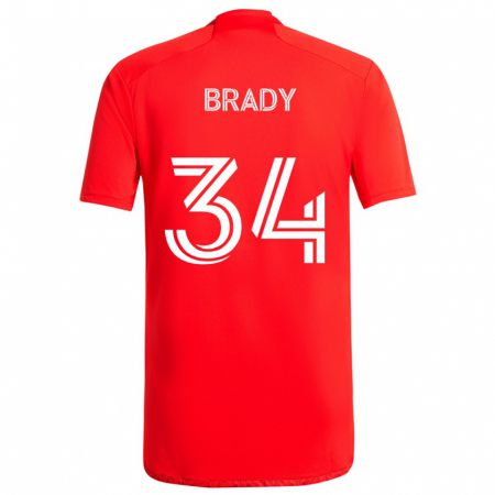 Kandiny Kinder Chris Brady #34 Rot-Weiss Heimtrikot Trikot 2024/25 T-Shirt