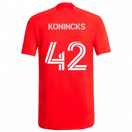 Kandiny Kinder Diego Konincks #42 Rot-Weiss Heimtrikot Trikot 2024/25 T-Shirt