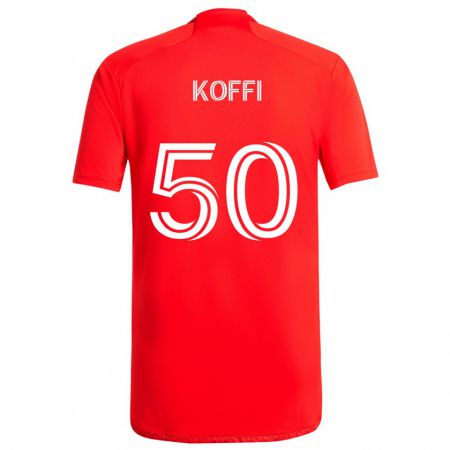 Kandiny Kinder Christian Koffi #50 Rot-Weiss Heimtrikot Trikot 2024/25 T-Shirt