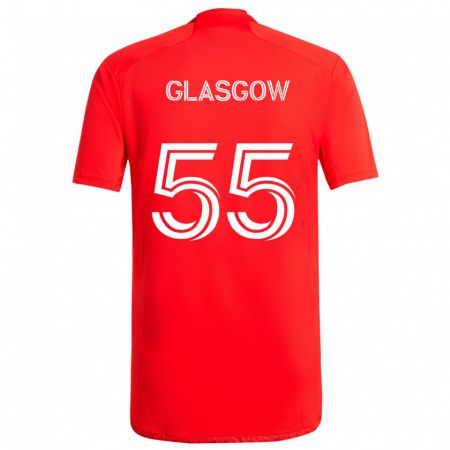 Kandiny Kinder Omari Glasgow #55 Rot-Weiss Heimtrikot Trikot 2024/25 T-Shirt