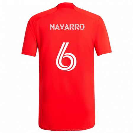 Kandiny Kinder Miguel Navarro #6 Rot-Weiss Heimtrikot Trikot 2024/25 T-Shirt