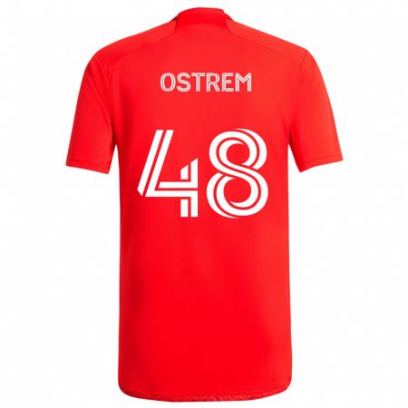 Kandiny Kinder Charlie Ostrem #48 Rot-Weiss Heimtrikot Trikot 2024/25 T-Shirt