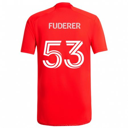 Kandiny Kinder Jake Fuderer #53 Rot-Weiss Heimtrikot Trikot 2024/25 T-Shirt