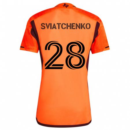 Kandiny Kinder Erik Sviatchenko #28 Orange Schwarz Heimtrikot Trikot 2024/25 T-Shirt