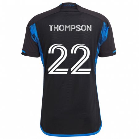 Kandiny Kinder Tommy Thompson #22 Blau Schwarz Heimtrikot Trikot 2024/25 T-Shirt