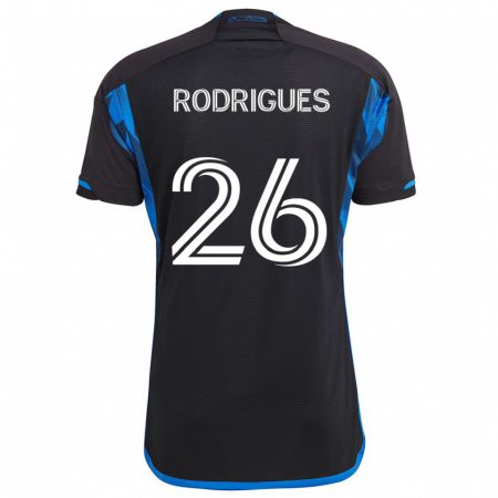 Kandiny Kinder Rodrigues #26 Blau Schwarz Heimtrikot Trikot 2024/25 T-Shirt