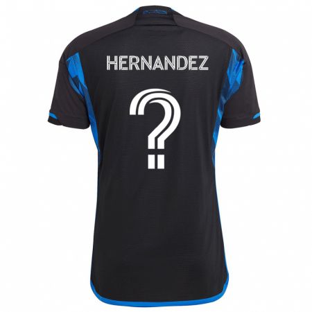 Kandiny Kinder Oliver Hernandez #0 Blau Schwarz Heimtrikot Trikot 2024/25 T-Shirt