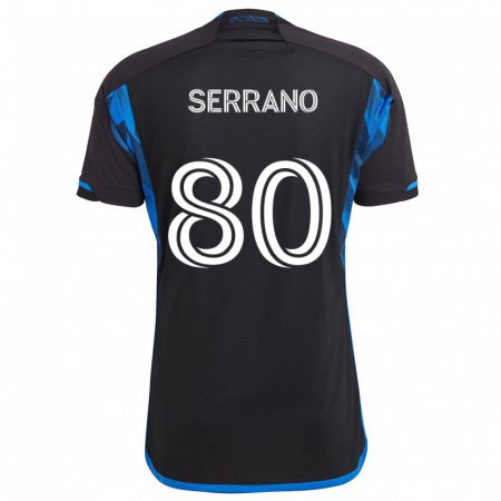 Kandiny Kinder David Serrano #80 Blau Schwarz Heimtrikot Trikot 2024/25 T-Shirt