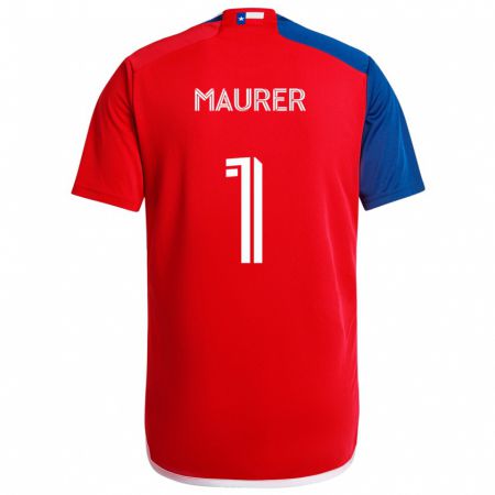 Kandiny Kinder Jimmy Maurer #1 Blau Rot Heimtrikot Trikot 2024/25 T-Shirt