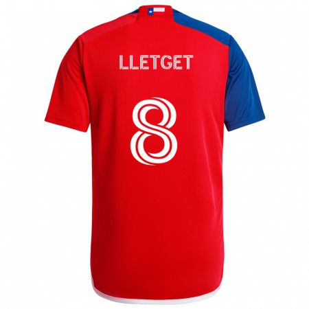 Kandiny Kinder Sebastian Lletget #8 Blau Rot Heimtrikot Trikot 2024/25 T-Shirt