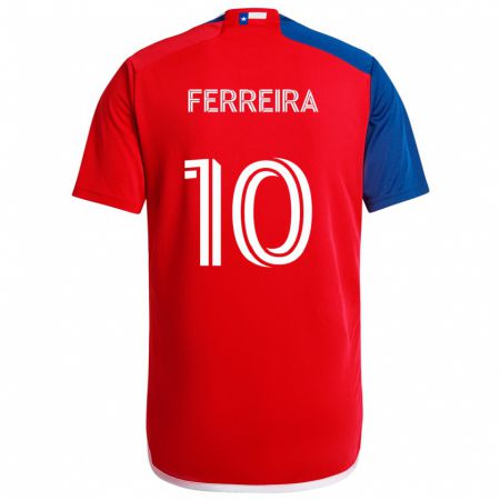 Kandiny Kinder Jesús Ferreira #10 Blau Rot Heimtrikot Trikot 2024/25 T-Shirt