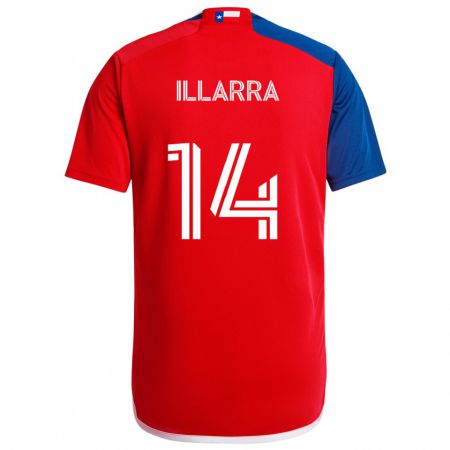 Kandiny Kinder Asier Illarramendi #14 Blau Rot Heimtrikot Trikot 2024/25 T-Shirt