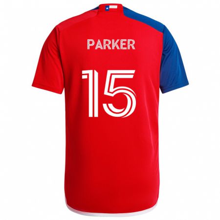 Kandiny Kinder Isaiah Parker #15 Blau Rot Heimtrikot Trikot 2024/25 T-Shirt