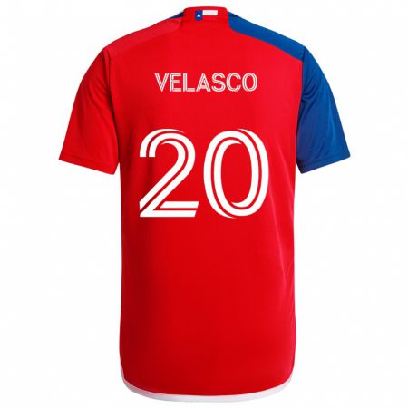 Kandiny Kinder Alan Velasco #20 Blau Rot Heimtrikot Trikot 2024/25 T-Shirt