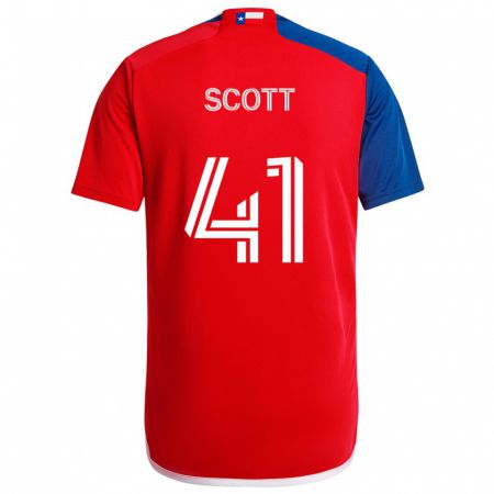 Kandiny Kinder Tarik Scott #41 Blau Rot Heimtrikot Trikot 2024/25 T-Shirt