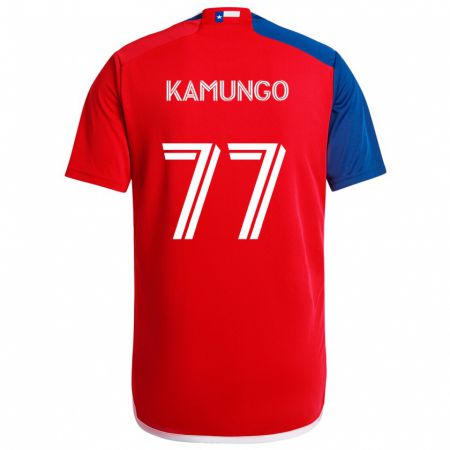 Kandiny Kinder Bernard Kamungo #77 Blau Rot Heimtrikot Trikot 2024/25 T-Shirt