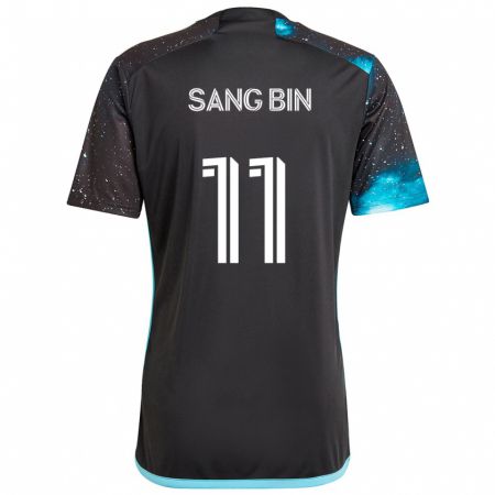 Kandiny Kinder Sang-Bin Jeong #11 Schwarz Blau Heimtrikot Trikot 2024/25 T-Shirt