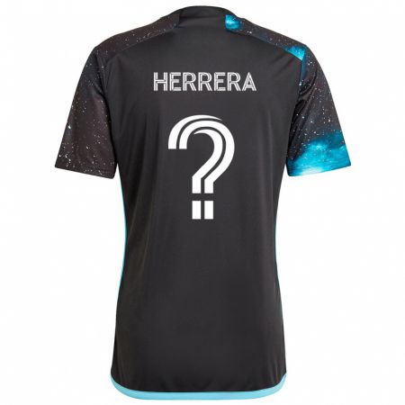 Kandiny Kinder Oscar Herrera #0 Schwarz Blau Heimtrikot Trikot 2024/25 T-Shirt