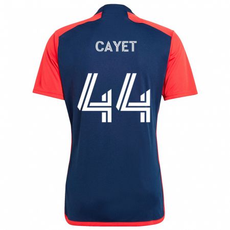 Kandiny Kinder Pierre Cayet #44 Blau Rot Heimtrikot Trikot 2024/25 T-Shirt