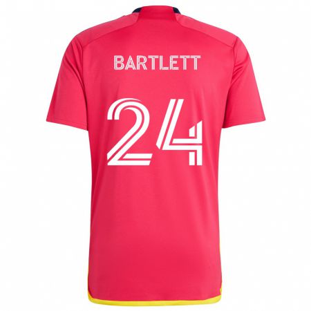 Kandiny Kinder Lucas Bartlett #24 Rot Blau Heimtrikot Trikot 2024/25 T-Shirt