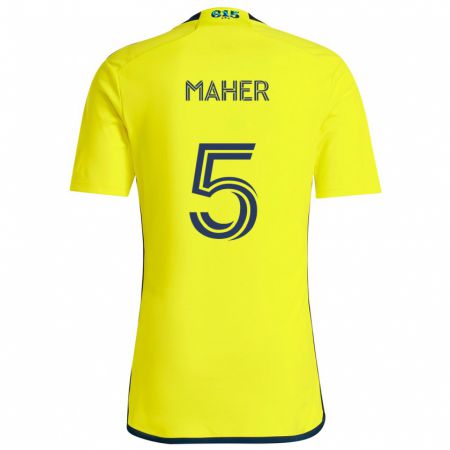 Kandiny Kinder Jack Maher #5 Gelb Blau Heimtrikot Trikot 2024/25 T-Shirt