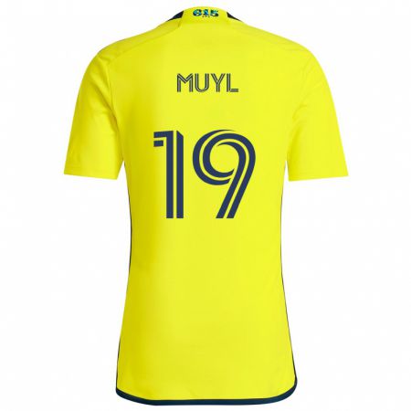 Kandiny Kinder Alex Muyl #19 Gelb Blau Heimtrikot Trikot 2024/25 T-Shirt