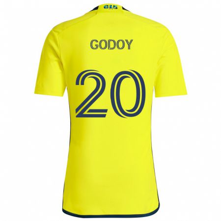 Kandiny Kinder Aníbal Godoy #20 Gelb Blau Heimtrikot Trikot 2024/25 T-Shirt