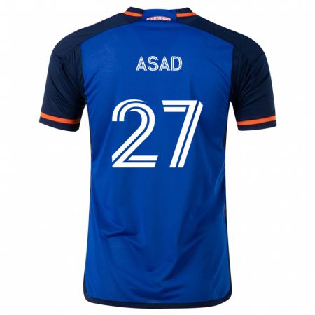 Kandiny Kinder Yamil Asad #27 Blau Weiss Heimtrikot Trikot 2024/25 T-Shirt