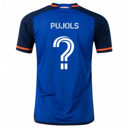 Kandiny Kinder Pablo Pujols #0 Blau Weiss Heimtrikot Trikot 2024/25 T-Shirt