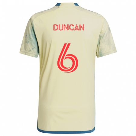 Kandiny Kinder Kyle Duncan #6 Gelb Rot Blau Heimtrikot Trikot 2024/25 T-Shirt