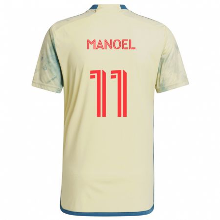 Kandiny Kinder Elias Manoel #11 Gelb Rot Blau Heimtrikot Trikot 2024/25 T-Shirt