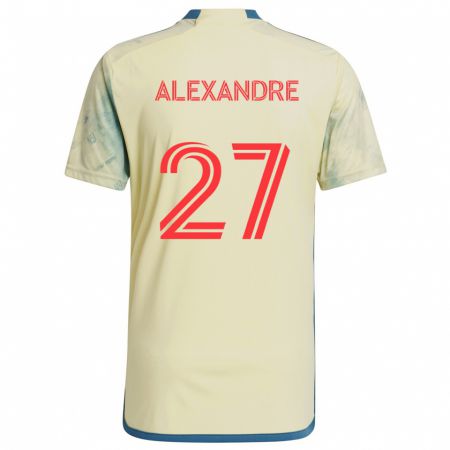 Kandiny Kinder Davi Alexandre #27 Gelb Rot Blau Heimtrikot Trikot 2024/25 T-Shirt