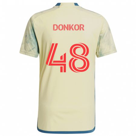 Kandiny Kinder Ronald Donkor #48 Gelb Rot Blau Heimtrikot Trikot 2024/25 T-Shirt