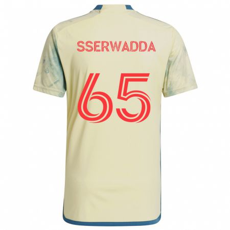 Kandiny Kinder Steven Sserwadda #65 Gelb Rot Blau Heimtrikot Trikot 2024/25 T-Shirt