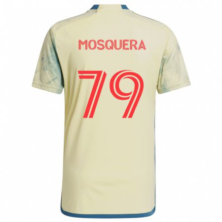 Kandiny Kinder Rafael Mosquera #79 Gelb Rot Blau Heimtrikot Trikot 2024/25 T-Shirt